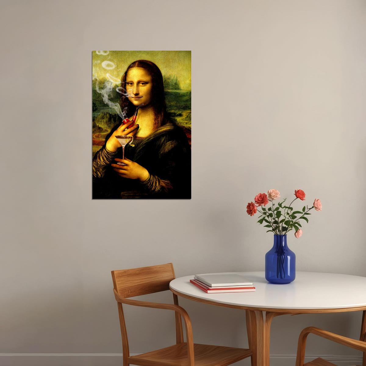 Naughty Mona Lisa Marijuana Themed Poster Wall Art Print Home Wall Decor