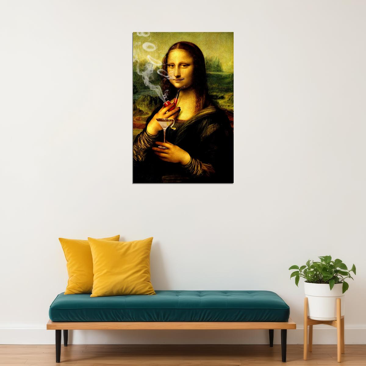 Naughty Mona Lisa Marijuana Themed Poster Wall Art Print Home Wall Decor