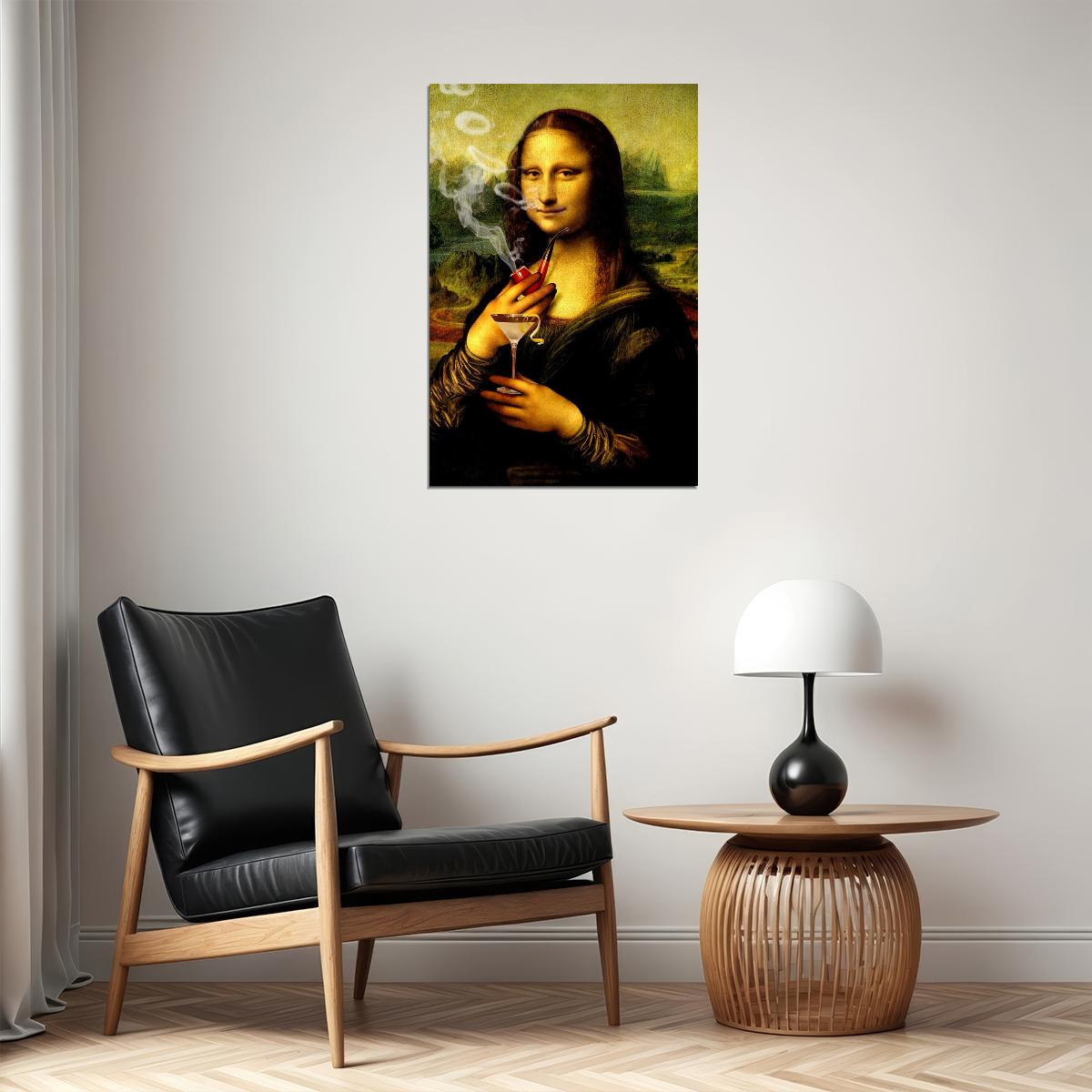 Naughty Mona Lisa Marijuana Themed Poster Wall Art Print Home Wall Decor