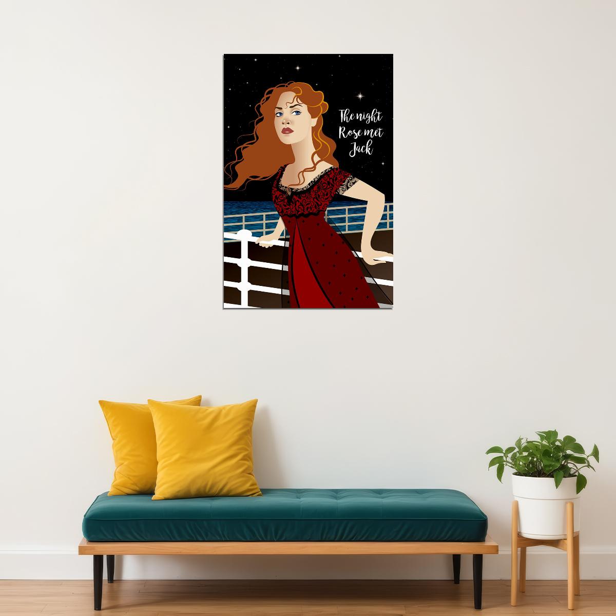 Titanic Movie Flying Dicaprio Kate Design Drawing Poster Wall Art Print Home Wall Decor