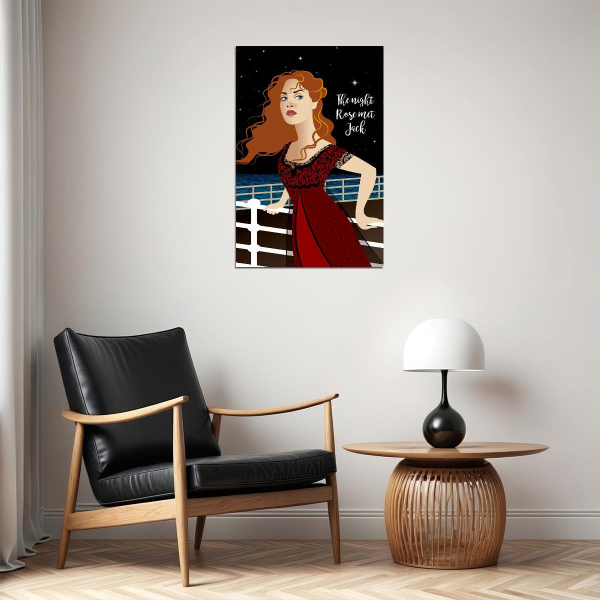 Titanic Movie Flying Dicaprio Kate Design Drawing Poster Wall Art Print Home Wall Decor