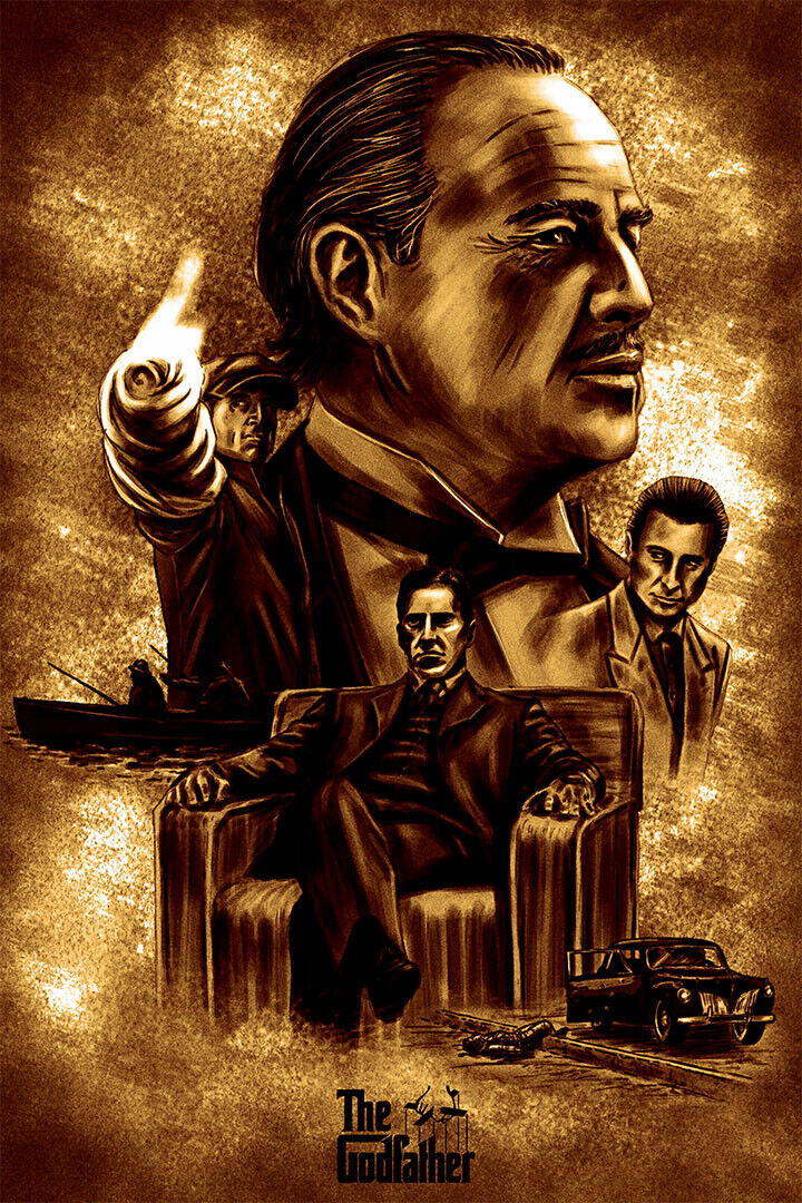 The Godfather Movie Marlon Brando Crime Action Poster Wall Art Print Home Wall Decor
