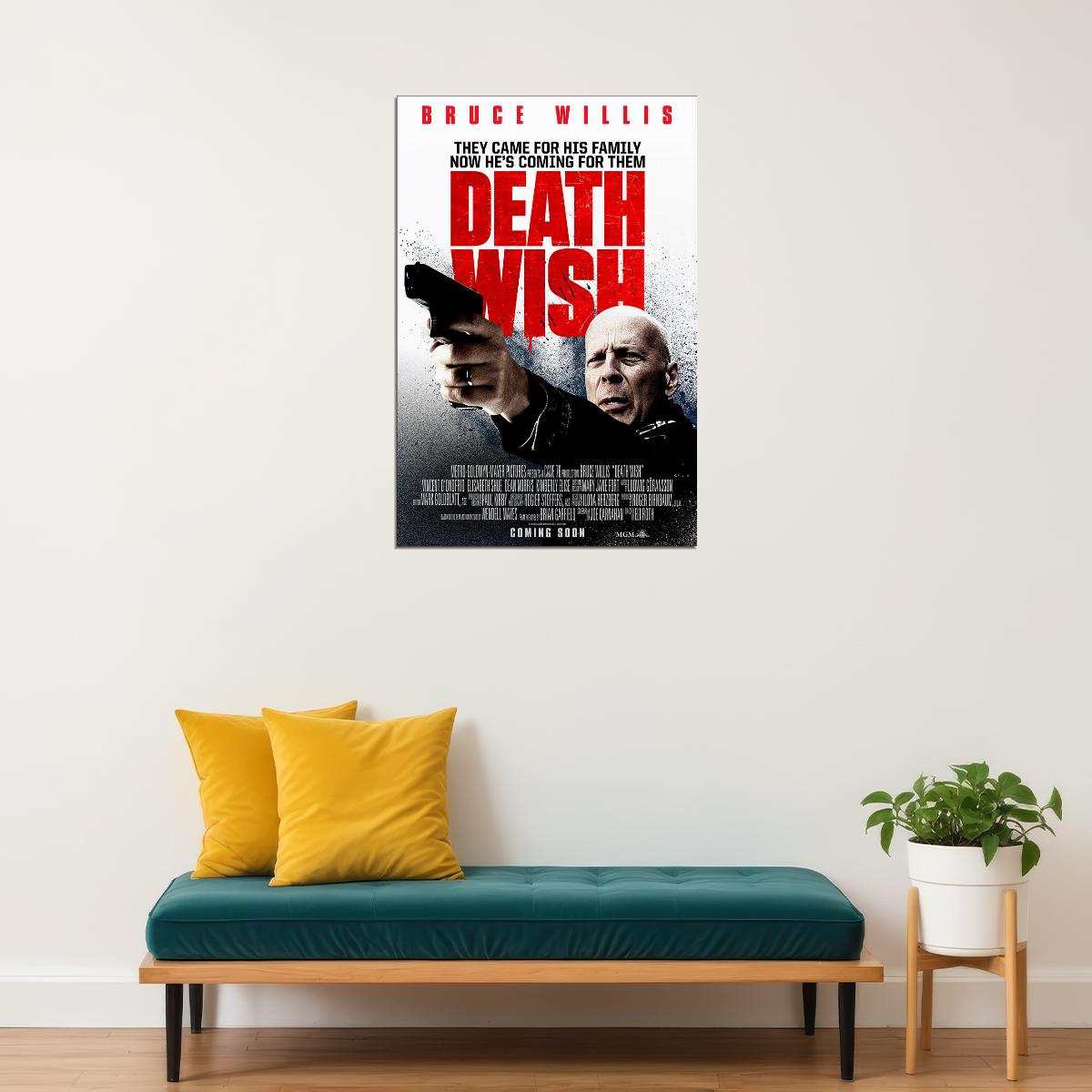 Death Wish Movie Dram Aciton Crime Poster Wall Art Print Home Wall Decor