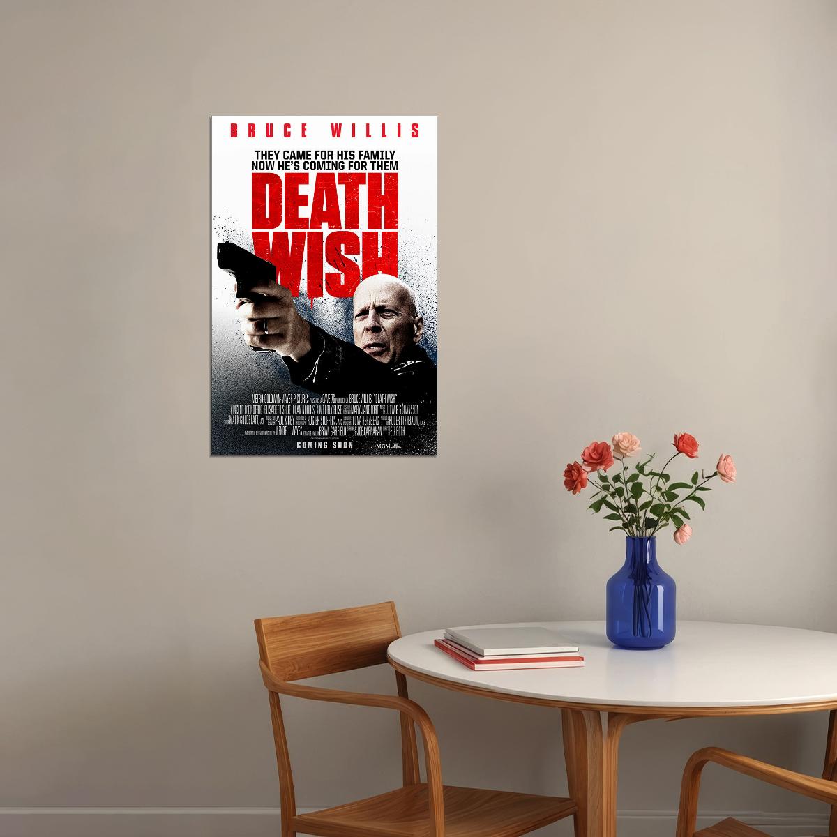 Death Wish Movie Dram Aciton Crime Poster Wall Art Print Home Wall Decor