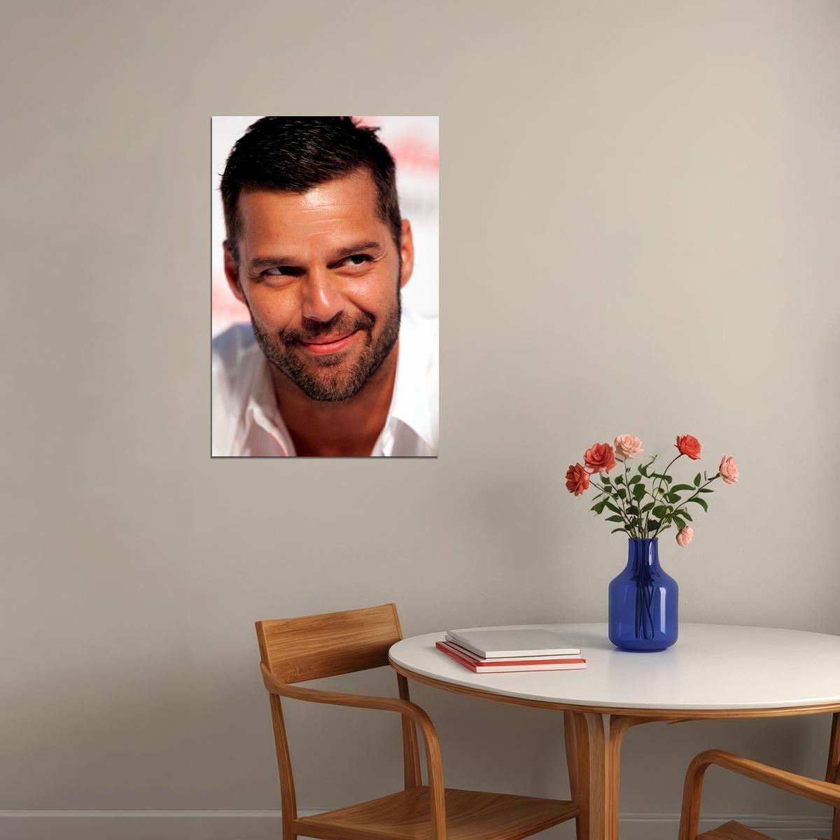 Ricky Martin Dark Gray Sweater Celebrity Poster Wall Art Print Home Wall Decor