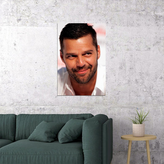 Ricky Martin Dark Gray Sweater Celebrity Poster Wall Art Print Home Wall Decor