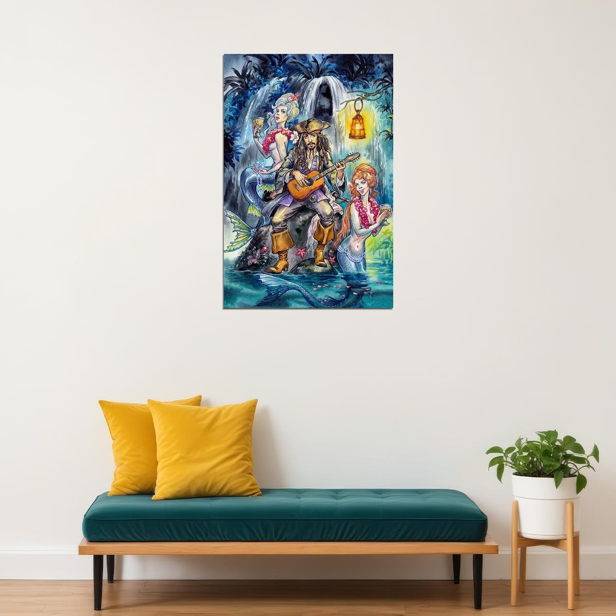 Pirates Of Carribean Movie Cartoon Characters Poster Wall Art Print Home Wall Decor