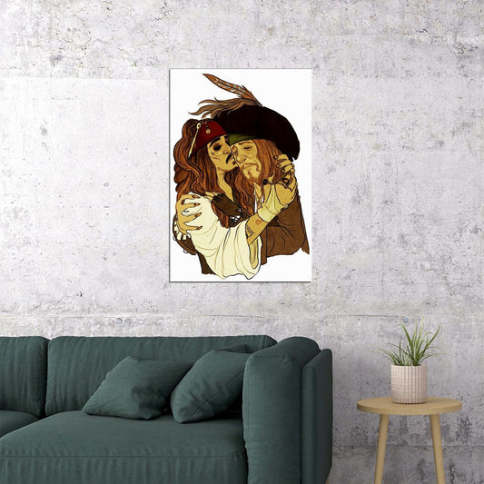 Pirates Of Carribean Movie Characters Cartoon Poster Wall Art Print Home Wall Decor