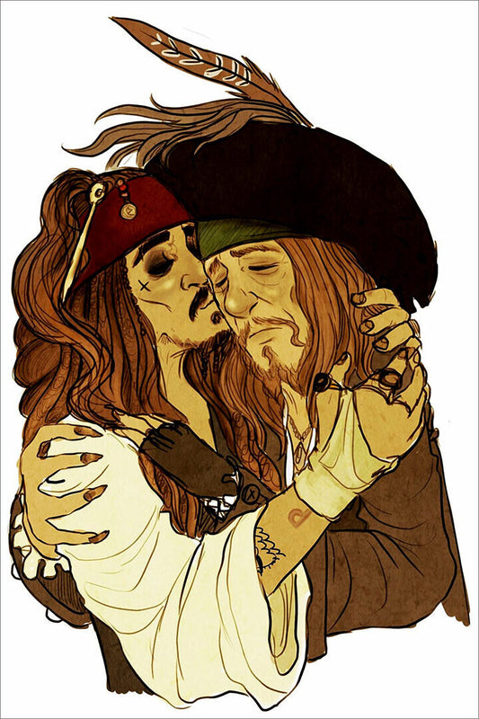 Pirates Of Carribean Movie Characters Cartoon Poster Wall Art Print Home Wall Decor