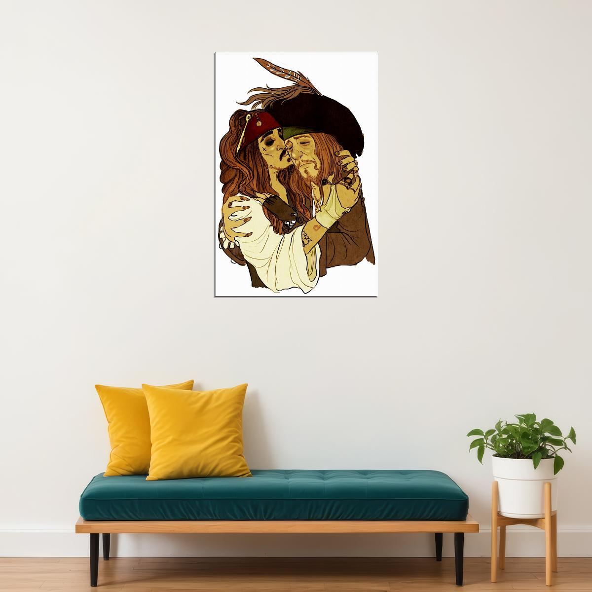 Pirates Of Carribean Movie Characters Cartoon Poster Wall Art Print Home Wall Decor