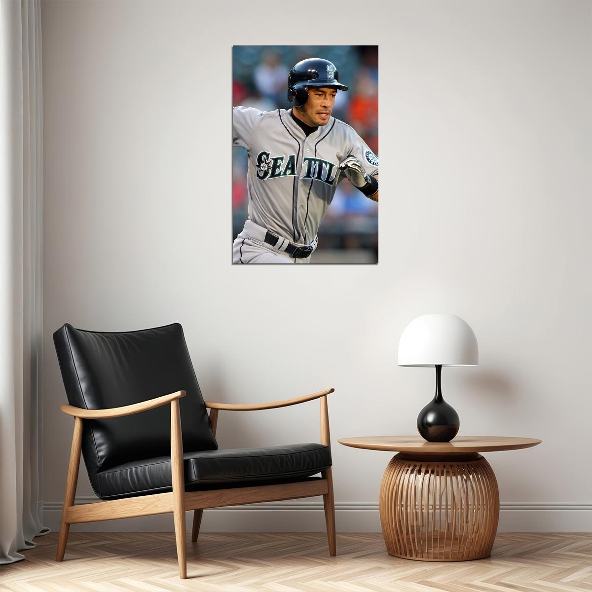 Baseball Ichiro Suzuki Seattle Athlete Poster Wall Art Print Home Wall Decor