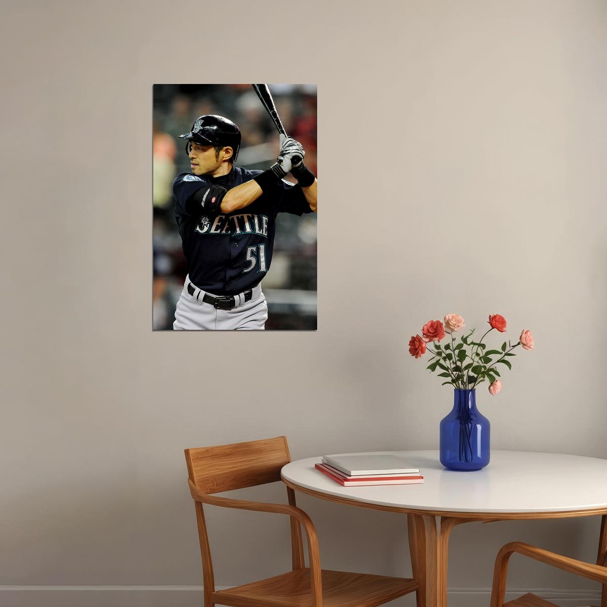 Baseball Ichiro Suzuki Seattle Sport Poster Wall Art Print Home Wall Decor