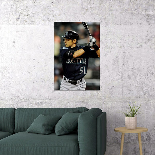 Baseball Ichiro Suzuki Seattle Sport Poster Wall Art Print Home Wall Decor