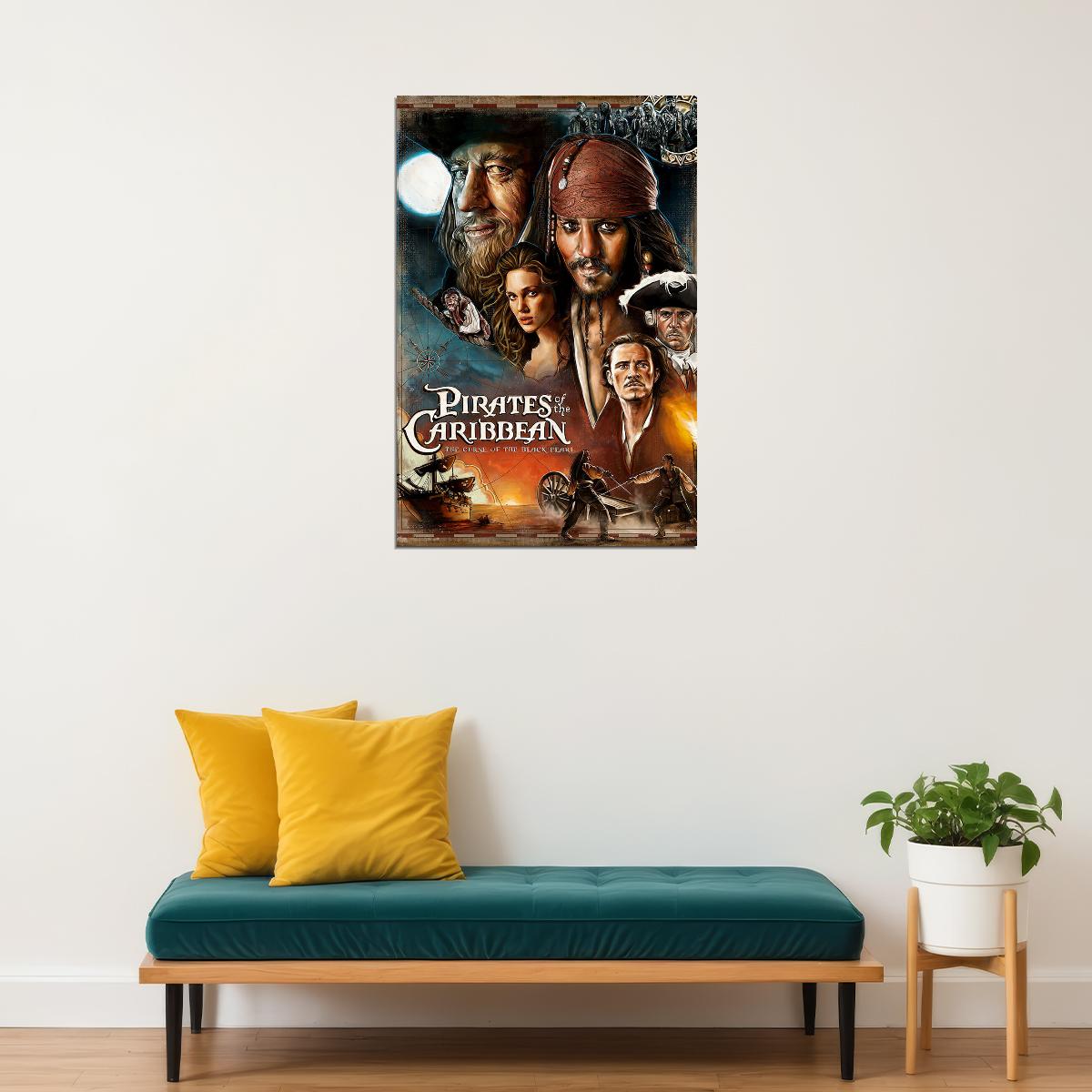 Pirates Of Caribbean Movie Fantasy Adventure Poster Wall Art Print Home Wall Decor