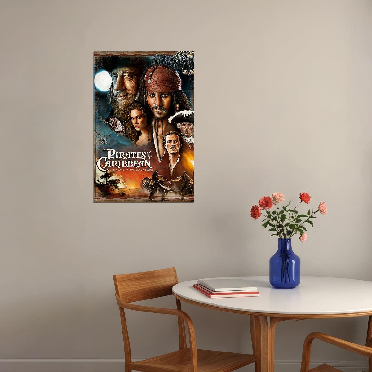 Pirates Of Caribbean Movie Fantasy Adventure Poster Wall Art Print Home Wall Decor