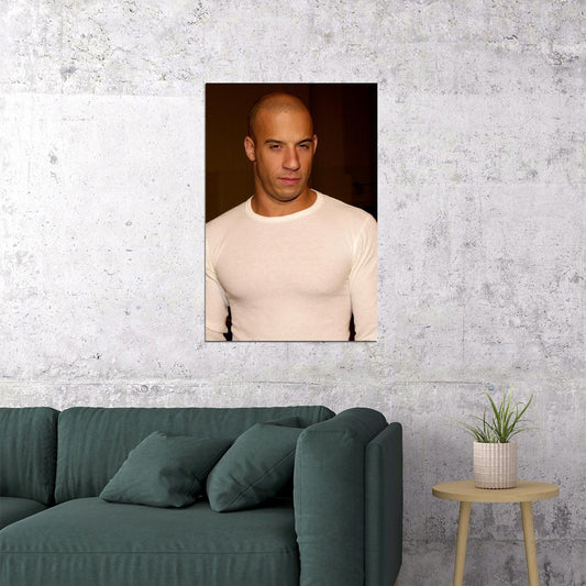 Actor Vin Diesel Posed Screenwriter Artist Poster Wall Art Print Home Wall Decor