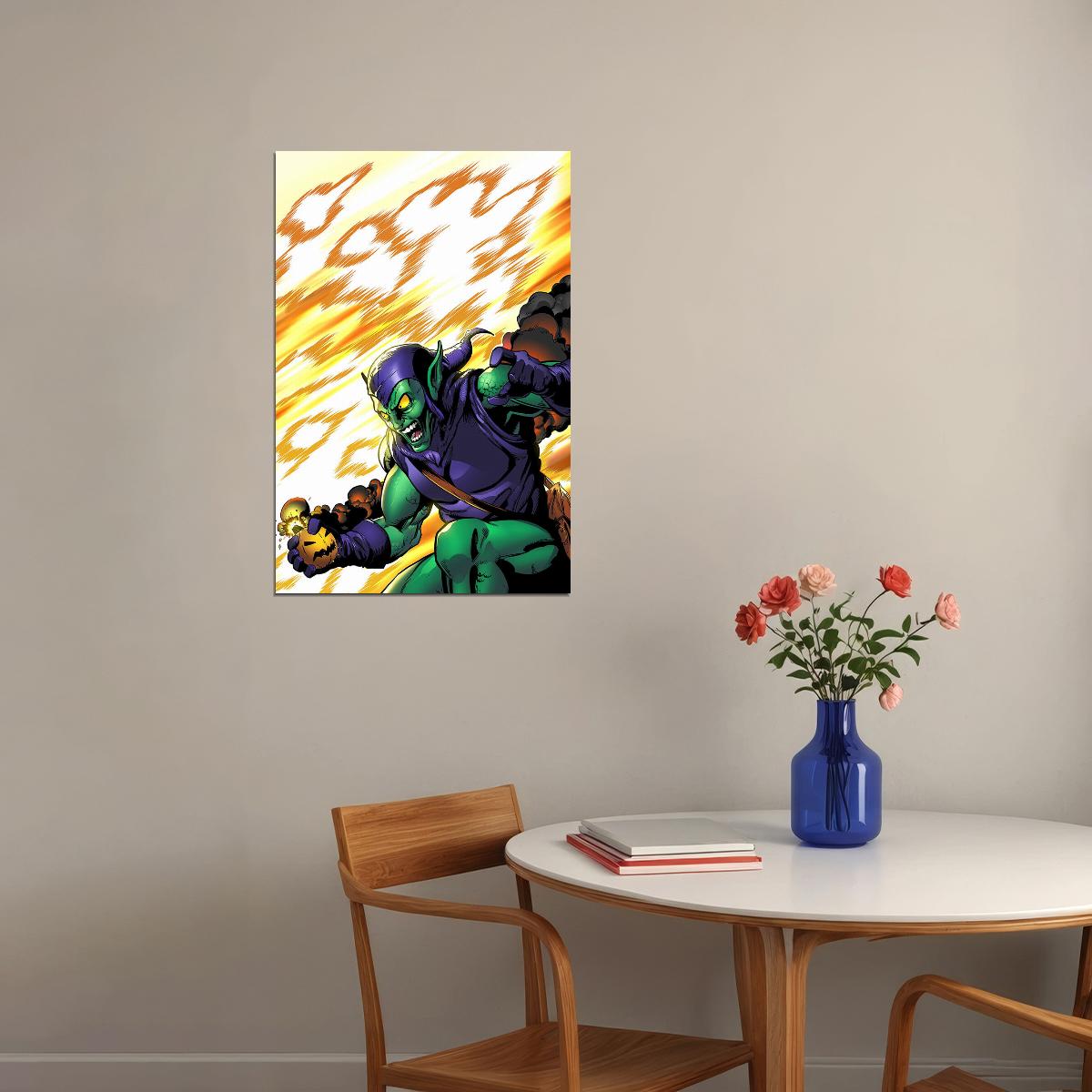 Green Goblin Cartoon Drawing Poster Wall Art Print Home Wall Decor