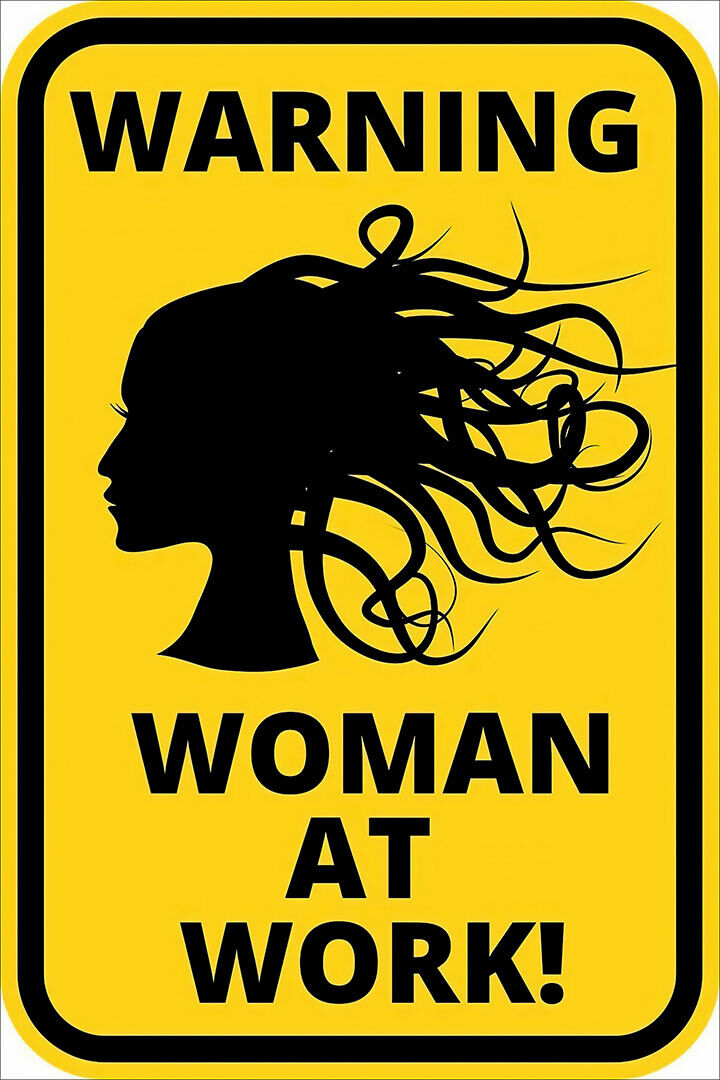 Caution Women At Work Warning Artwork Poster Wall Art Print Home Wall Decor