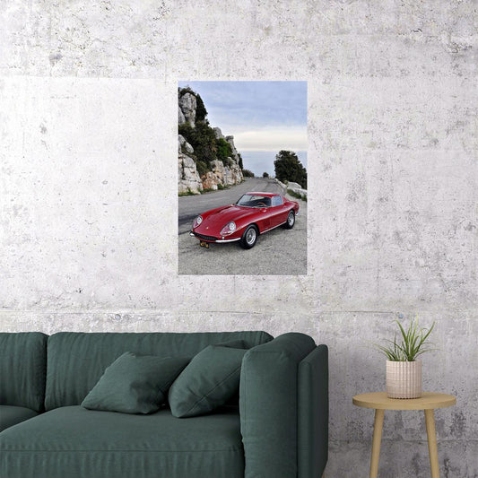 Old Red Ferrari 275 Gb Classic Poster Wall Art Print Home Wall Decor