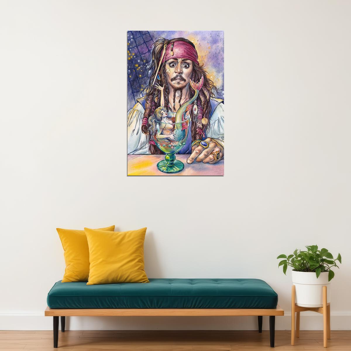 Pirates Of Carribean Movie Johnny Depp Poster Wall Art Print Home Wall Decor