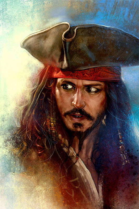 Pirates Of Carribean Movie Johnny Depp Cartoon Poster Wall Art Print Home Wall Decor