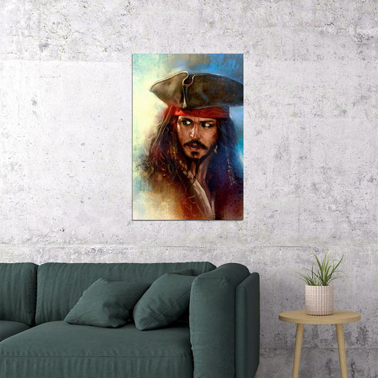 Pirates Of Carribean Movie Johnny Depp Cartoon Poster Wall Art Print Home Wall Decor