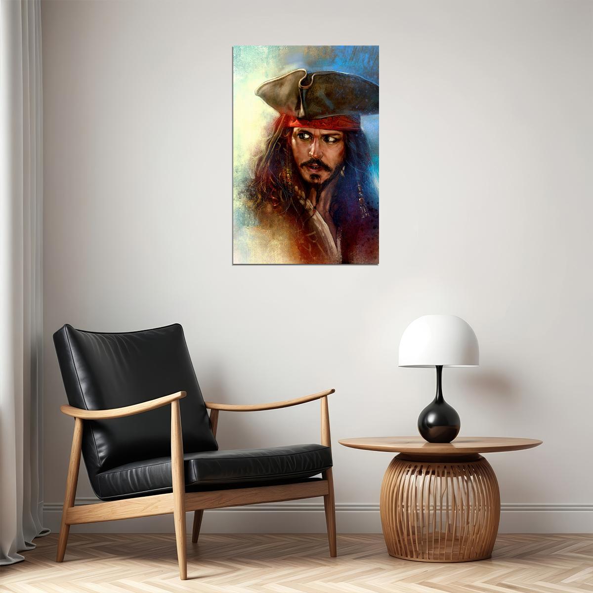 Pirates Of Carribean Movie Johnny Depp Cartoon Poster Wall Art Print Home Wall Decor