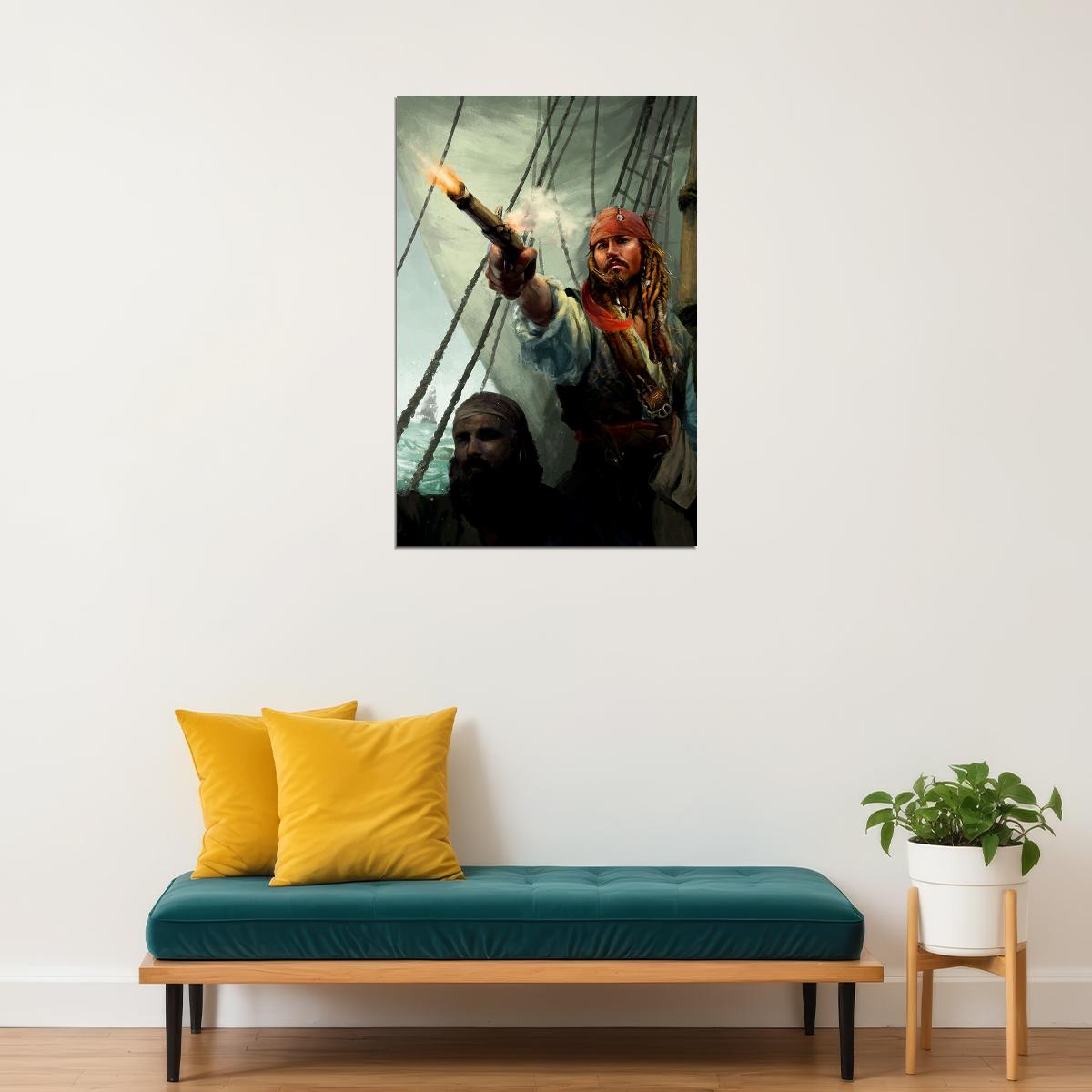 Pirates Of Carribean Movie Johnny Depp Adventure Poster Wall Art Print Home Wall Decor