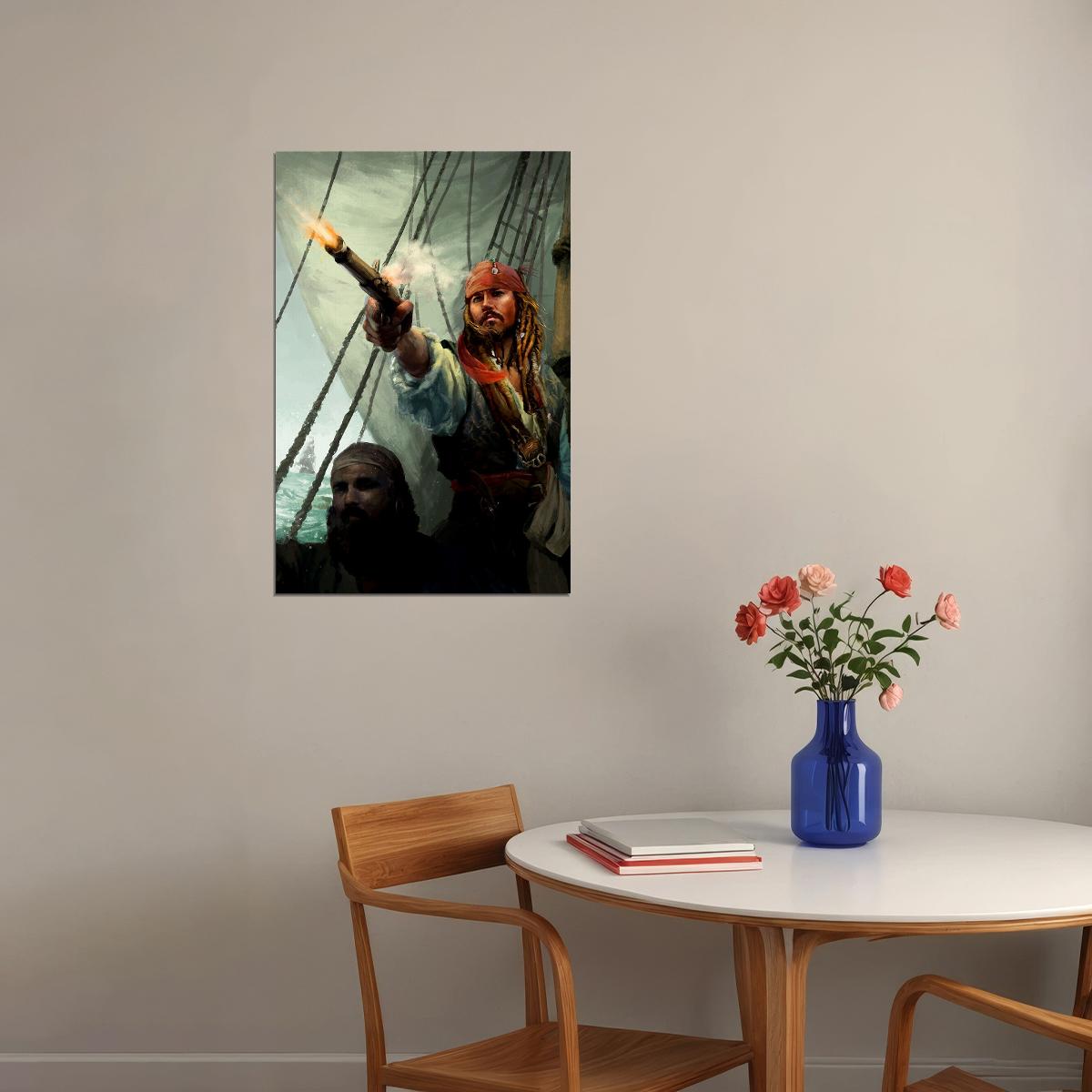 Pirates Of Carribean Movie Johnny Depp Adventure Poster Wall Art Print Home Wall Decor
