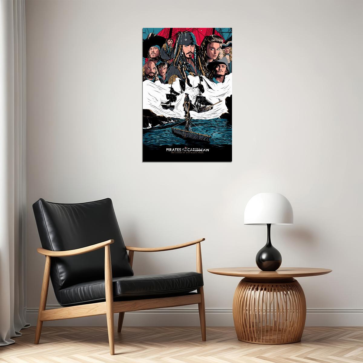 Pirates Of Carribean 1 Movie Johnny Depp Fantasy Poster Wall Art Print Home Wall Decor