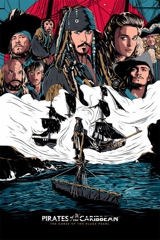 Pirates Of Carribean 1 Movie Johnny Depp Fantasy Poster Wall Art Print Home Wall Decor