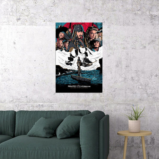 Pirates Of Carribean 1 Movie Johnny Depp Fantasy Poster Wall Art Print Home Wall Decor