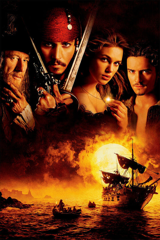 Pirates Of Carribean 1 Movie Johnny Depp Action Poster Wall Art Print Home Wall Decor