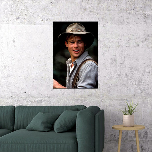 Brad Pitt Handsome Long Hair Poster Wall Art Print Home Wall Decor