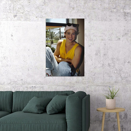 Brad Pitt Charisma Long Hair Poster Wall Art Print Home Wall Decor