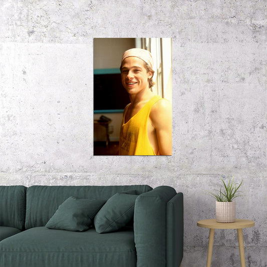 Brad Pitt Young Long Hair Poster Wall Art Print Home Wall Decor