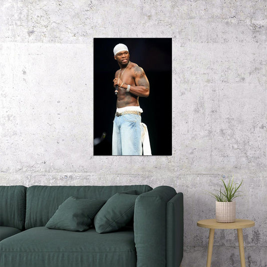 50 Cent Hip Hop Rapper Musician Muscle Poster Wall Art Print Home Wall Decor