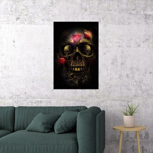 Skulls Wormhead Smooth Colorful Artwork Poster Wall Art Print Home Wall Decor