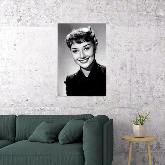 Audrey Hepburn Actress Smile Posed Poster Wall Art Print Home Wall Decor