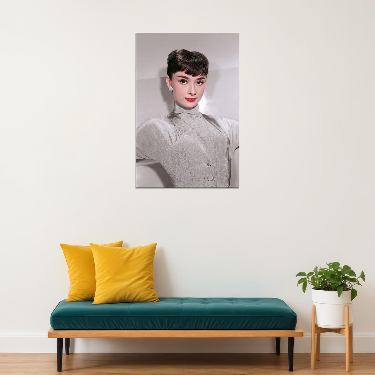Audrey Hepburn Actress Posed Pretty Poster Wall Art Print Home Wall Decor