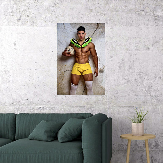 Soccer Sexy Male Model Hot Poster Wall Art Print Home Wall Decor