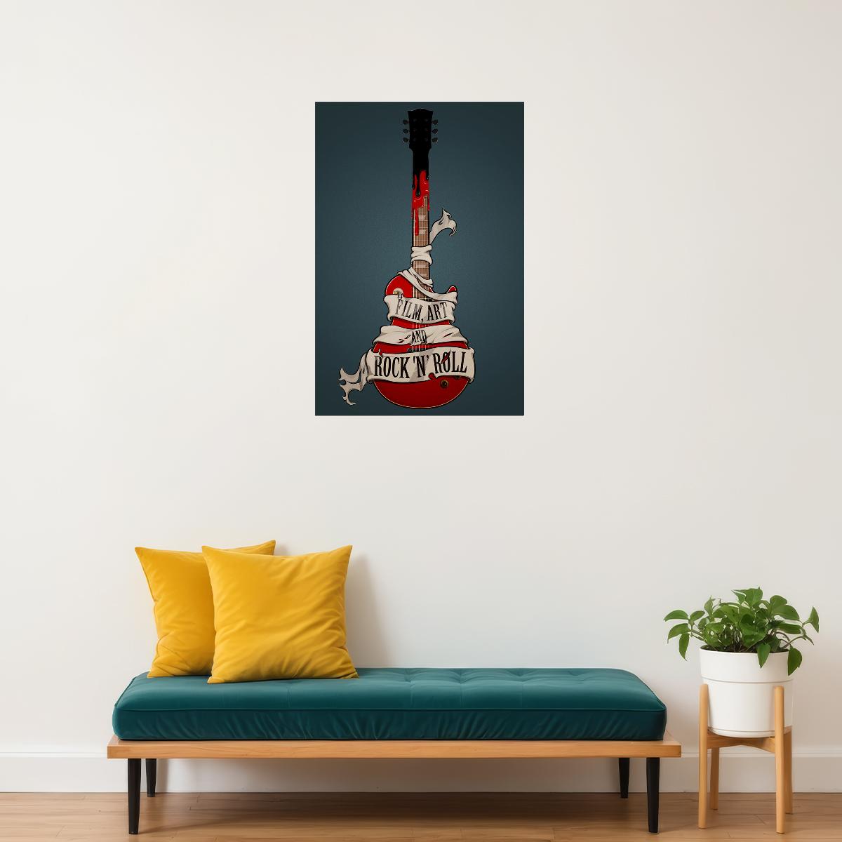 Rock Music Die Hard Blacklite Design Poster Wall Art Print Home Wall Decor
