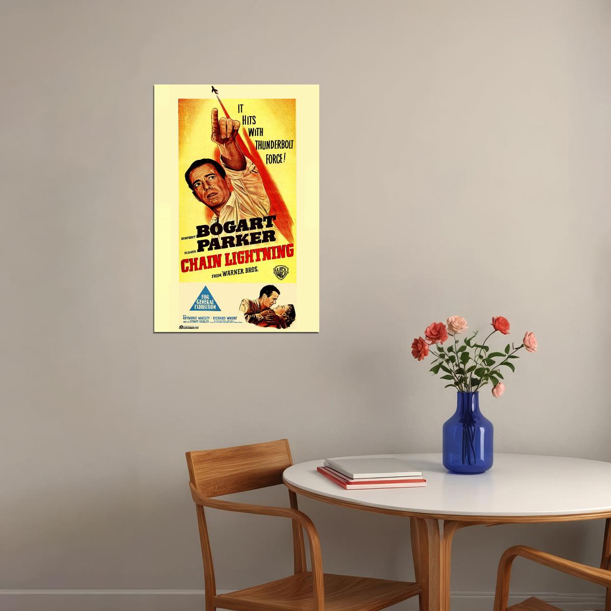 Chain Lightning Humphrey Bogart Movie Poster Wall Art Print Home Wall Decor