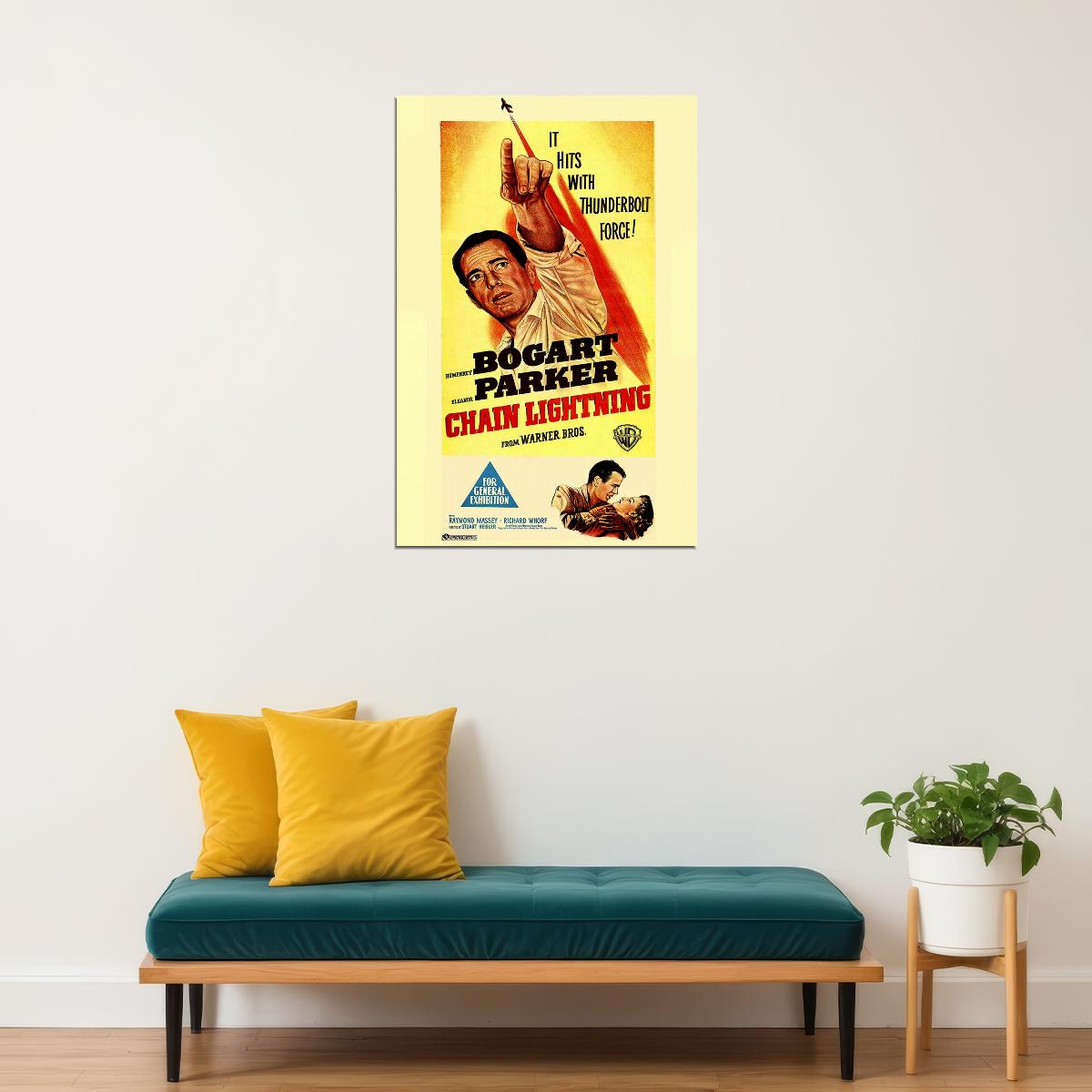 Chain Lightning Humphrey Bogart Movie Poster Wall Art Print Home Wall Decor