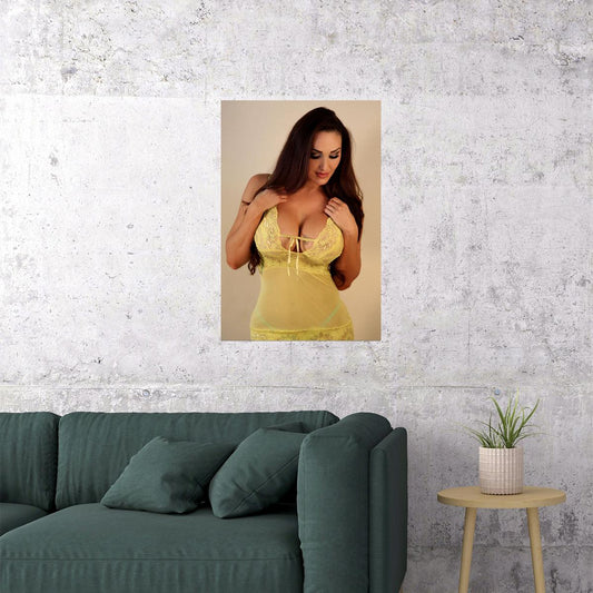 Gia Marie Yellow Bikini Sexy Female Model Poster Wall Art Print Home Wall Decor
