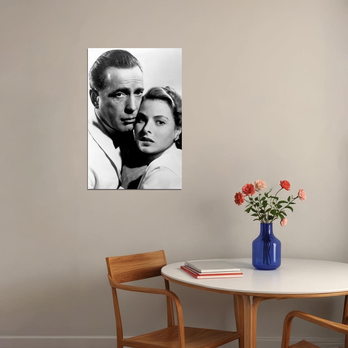 Casablanca Bogart Bergman Movie Romantic Poster Wall Art Print Home Wall Decor