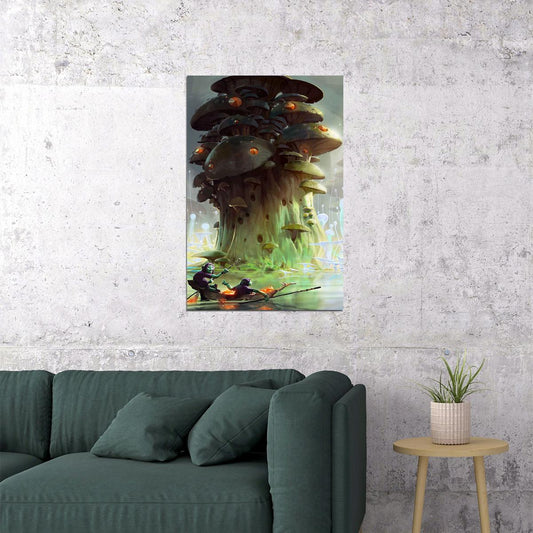 Mushroom Factory Flocked Theme Artwork Poster Wall Art Print Home Wall Decor