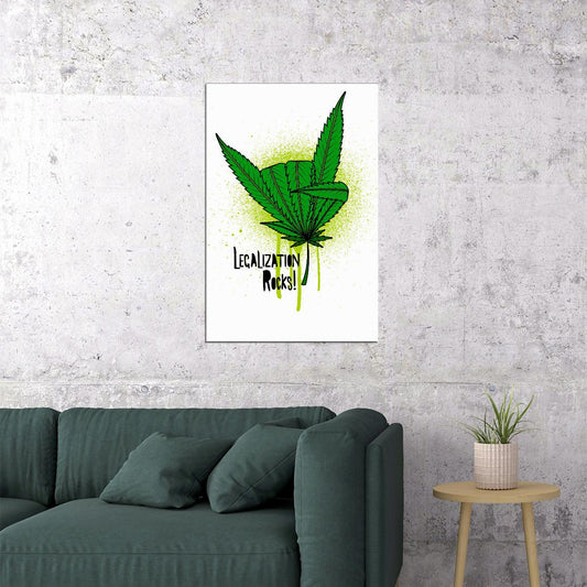 Marijuana Weed Finger Poster Wall Art Print Home Wall Decor