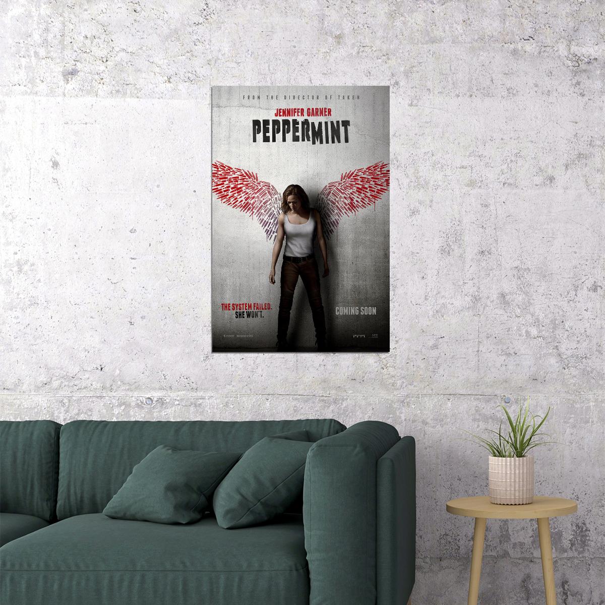 Peppermint 2018 Jennifer Garner Fight Movie Poster Wall Art Print Home Wall Decor