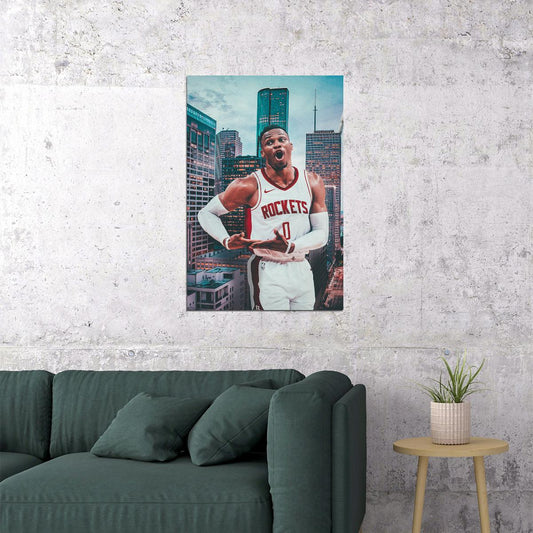 Russell Westbrook Houston Basketball Poster Wall Art Print Home Wall Decor